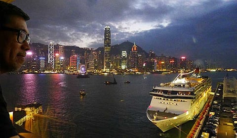 Sunsets and light shows. The view from the Marco Polo Hongkong Hotel room. (Contributed photo)