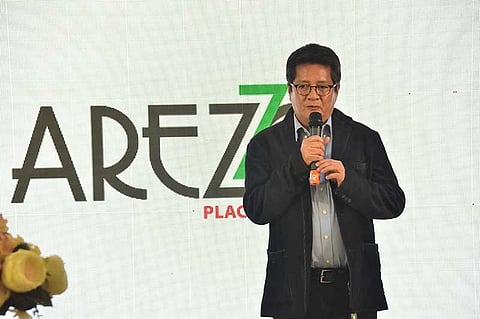 Ernette Paredes, AVP for VisMin, during his message at the Arezzo Place Davao Grand Relaunching. (Contributed photo)
