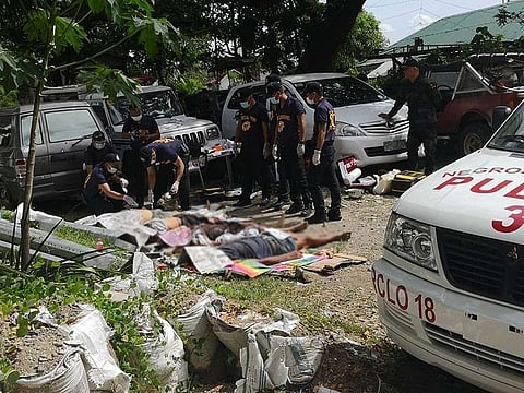 NEGROS. The five individuals who were killed in Guihulngan City, Negros Oriental for allegedly fighting back with the police during the simultaneous operations in their residence on Thursday, December 27. (Contributed photo)