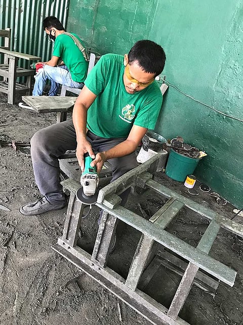DAVAO. The plastics are made into durable school desks and other applications. (Stella A. Estremera)