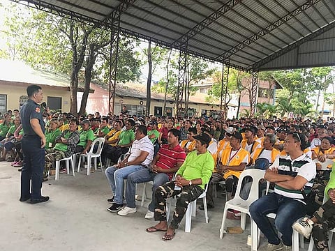 PAMPANGA. San Simon town Chief of Police Chief Inspector Louie Gonzaga reminds graduates of Balay Silangan not return to their illegal vice and continue living clean and healthy. (Princess Clea Arcellaz)