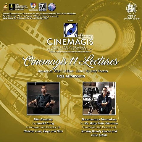 CAGAYAN DE ORO. Jerrold Tarog and Baby Ruth Villarama, two of the Philippines' renowned filmmakers, will provide lectures during this year's Cinemagis. (Contributed photo)
