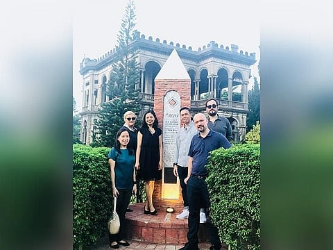BACOLOD. Provincial supervising tourism operations officer Cristine Mansinares (third from left) with Czech Tourism Authority director Michal (right) Prochaázka and tour operators representatives during a tour at The Ruins in Talisay City on Wednesday, July 3, 2019. (Contributed photo)