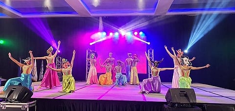 The Hugyaw festival dancers showcase the different kinds of festival masks. (Photo by Carla N. Cañet)