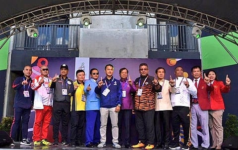 TARLAC. Host Philippines leads the flag raising ceremony at the New Clark City in Calapan, Tarlac Friday, November 29. (Photo by Phisgoc)