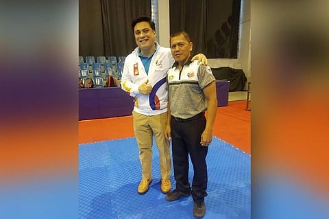MANILA. SEA Games arnis referee Leo Villegas of Cagayan de Oro with Senator and true-blue arnisador Juan Miguel "Migz" Zubiri. (Contributed photo)