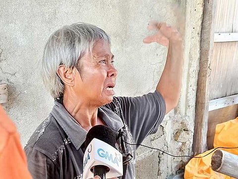 ILOILO. Alma de Asis, 64, tearfully recalls her family's ordeal in Barangay Pasayan, Batad, Iloilo at the height of Typhoon Ursula (Phanfone) before dawn of December 25, 2019. (Photo by Leo Solinap/SunStar Philippines)