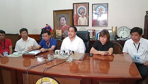 PAMPANGA. Governor Dennis Pineda announced on Friday, March 13, 2020 the first case of Covid-19 in Pampanga, a 33 year old Grab driver who is now being treated in a Metro Manila hospital. With him were (L- R) Provincial Legal Officer Jerome Tubig, Board Member Jun Canlas, Provincial Administrator Charlie Chua, PDRRMO head Angie Blanco and Provincial Health Officer Dr. Marcelo Jaochico. (Chris Navarro)