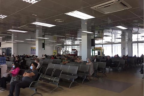 MISAMIS ORIENTAL. Foreigners wait for their flight to take them back home after being stranded in Laguindingan airport for days. As of Thursday afternoon, the foreign nationals left the airport through two sweeper flights approved by the Department of Tourism. (Contributed photo)