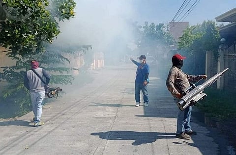 YES TO FUMIGATION. The Angeles City government conducted a fogging operation at Barangay Malabanias recently. Mayor Carmelo 'Pogi' Lazatin, Jr. urged his constituents to say yes to fumigation in order to prevent dengue. (AC-CIO) 