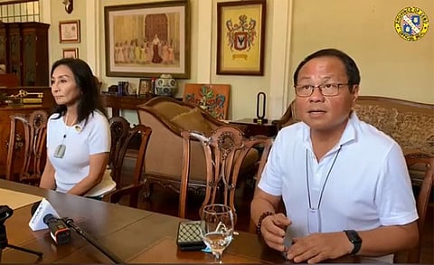 CEBU. Governor Gwen Garcia and her brother, Representative Pablo John Garcia, talk to the media on September 17, 2020 about the deaths of their brothers, Nelson and Marlon. (Screenshot from Sugbo News video)