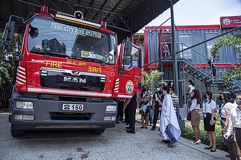 Blessing of the fire trucks which will be on standby 24/7 at the CBP Fire Substation, including an aerial ladder fire truck which can reach 18 vertical floors. (Contributed photo)