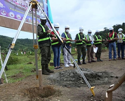 ZAMBOANGA. Some 100 former communist New People's Army (NPA) terrorists in Zamboanga del Norte are set to receive housing units from the government through the Task Force to End Local Communist Armed Conflict. A photo handout shows General Cirilito Sobejana (left), Armed Forces chief-of-staff, leads the groundbreaking ceremony that signals the start of the project. (SunStar Zamboanga)