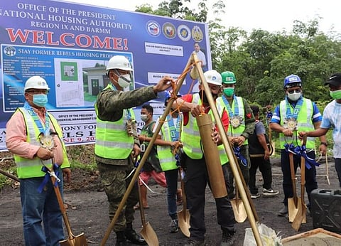 ZAMBOANGA. The Regional Task Force to End Local Communist Armed Conflict launches Wednesday, June 9, the housing projects intended for former members of the New People's Army in the provinces of Zamboanga del Norte and Zamboanga Sibugay. A photo handout shows military and government officials conduct a groundbreaking ceremony that signals the start of the construction of the housing units. (SunStar Zamboanga)