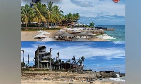 BADLY HIT BY ODETTE. Cebu tourism's P2.5 billion in damage has been due to the bigger properties that were destroyed by Typhoon Odette, primarily the accommodation establishments at P2.47 billion, mostly located in Lapu-Lapu City. / CRIMSON RESORT AND SPA MACTAN FACEBOOK PAGE 