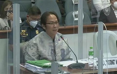 MANILA. Gaming tycoon Charlie "Atong" Ang testifies before the Senate inquiry into missing sabungeros Monday, March 21, 2022. 
