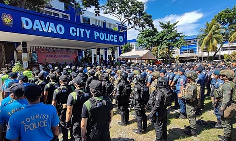 SEND-OFF. The send-off ceremony for the Security & Safety Clusters of Davao City was held on June 17. These personnel are tasked to secure and monitor the peace and order during the oath-taking ceremony of outgoing Davao City Mayor and Vice President-elect Sara Duterte-Carpio today, June 19, 2022 to be held in San Pedro Street.