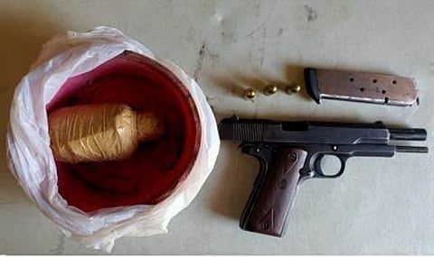 ZAMBOANGA. A supporter of the Bangsamoro Islamic Freedom Fighters (BIFF) was killed in a clash with government troops in Dalembong village, Shariff Saidona Mustapah, Maguindanao del Sur on Friday, April 21. A photo handout shows an improvised explosive device and a caliber .45 pistol with magazine the troops recover after the clash. (SunStar Zamboanga)