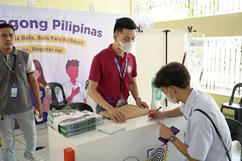PAMPANGA. A student registers to PhilSys during the school-based registration activity in Pampanga High School. (Photo from PhilSys)
