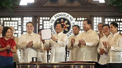 MANILA. In this file photo, President Ferdinand Marcos Jr. signs the Republic Act 11954, or the Maharlika Investment Fund Act in a ceremony at the Kalayaan Hall of Malacañan Palace in Manila on July 18, 2023.