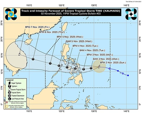 ‘Tino’ intensifies into severe tropical storm