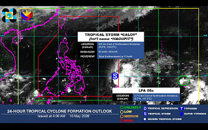 Easterlies continue to affect PH despite TS ‘Caloy’ inside PAR