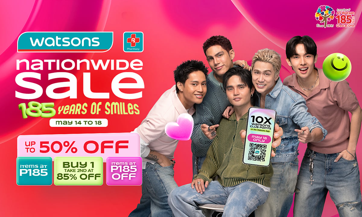 Watsons celebrates 185 years with its biggest Nationwide Sale yet this May 14 to18