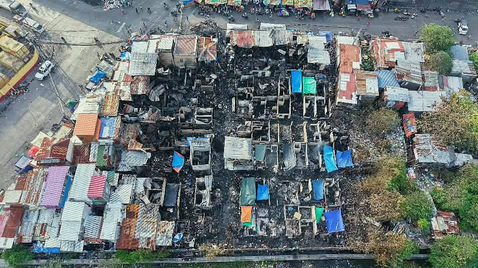 Bombero naglisod og pawong sa
sunog sa Tejero, agianan gikural