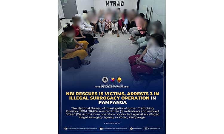 NBI rescues 15, nabs 3 in illegal surrogacy raid