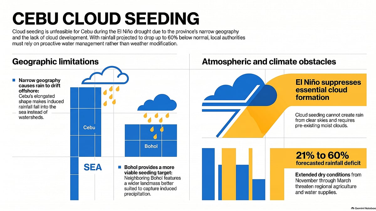 Cebu Graphics Cloud Seeding Impractical for Cebu's El Niño Response