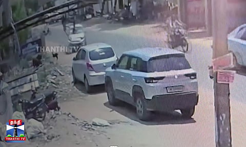 “Car hits a bike — shocking CCTV footage.”