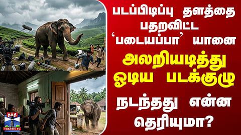 Elephant Attack  | படப்பிடிப்பு தளத்தை பதறவிட்ட  `படையப்பா' யானை.. அலறியடித்து ஓடிய படக்குழு