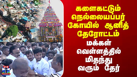 Nellai | களைகட்டும் நெல்லையப்பர் கோயில் ஆனித் தேரோட்டம் - மக்கள் வெள்ளத்தில் மிதந்து வரும் தேர்..