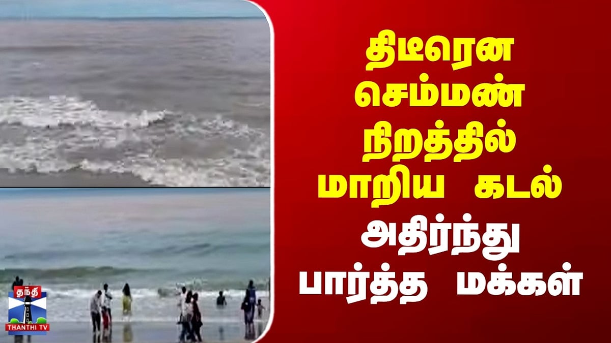 புதுச்சேரி மழை: கடல் திடீரென செம்மண் நிறத்தில் மாறி அதிர்ச்சி ...