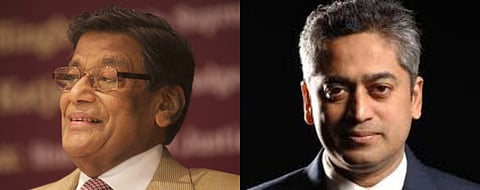 (LtoR)- Attorney General K K Venugopal and Senior Journalist Rajdeep Sardesai 