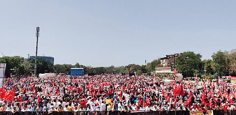 ‘Warning to the government’: Workers and farmers show their strength at Mazdoor-Kisan Sangharsh Rally in Delhi