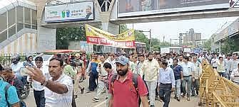 जयपुर में पत्रकार सुरक्षा कानून के लिए पैदल मार्च करते जर्नलिस्ट