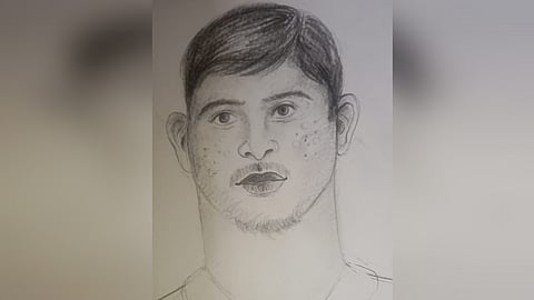 पुलिस ने जारी किया आरोपी का स्कैच।