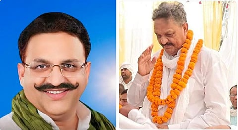 दिवगंत मुख्तार अंसारी व सपा प्रत्याशी अफजाल अंसारी. 
