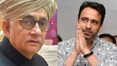 पूर्व कैबिनेट मंत्री और राष्ट्रीय लोक दल (आरएलडी) के राष्ट्रीय महासचिव मैराजुद्दीन अहमद और RLD प्रमुख जयंत चौधरी 