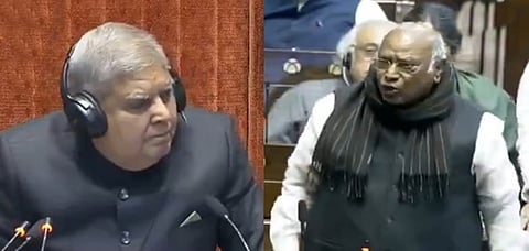 सभापति जगदीप धनखड़ और नेता प्रतिपक्ष मल्लिकार्जुन खड़गे 