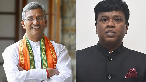 Former Chief Minister Trivendra Singh Rawat and Dalit IAS Brajesh Sant