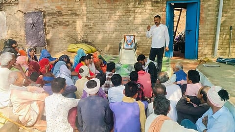 Discussions about Dr. Ambedkar, Dalit history and great Bahujan personalities in the village