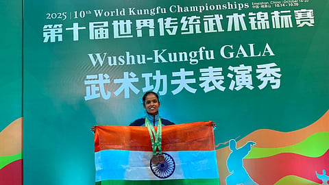 Jharkhand Adivasi athlete who won Wushu bronze in China.