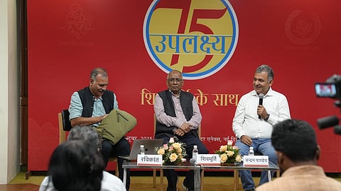 Storyteller Shivamurthy at the 'Uplakshya 75' event.