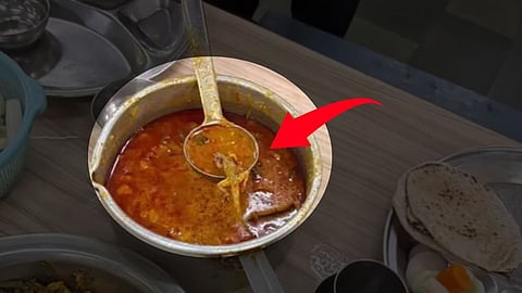 Lizard in BHU hostel food.