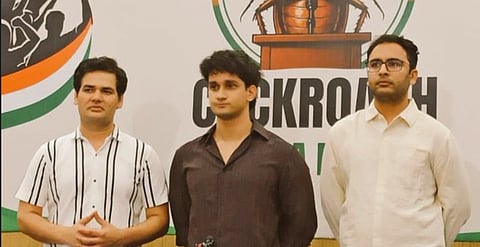 कॉकरोच जनता पार्टी के तीन प्रवक्ताओं विजेता दहिया, सौरव दास और आशुतोष रांका ने बुधवार को संगठन के पहले प्रेस कांफ्रेंस में 6 जून को जंतर मंतर पर प्रस्तावित प्रदर्शन के बारे में जानकारी दी।
