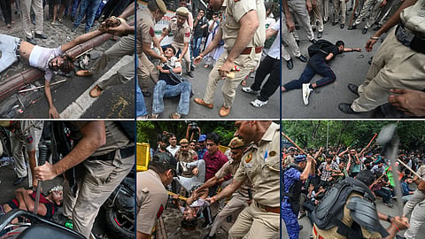 Parliament march, students protest Delhi