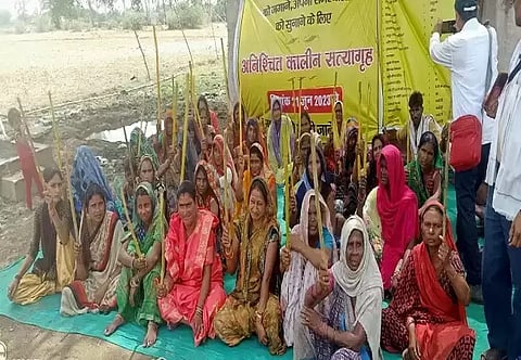 The women of the village have been joined by the women of neighbouring village