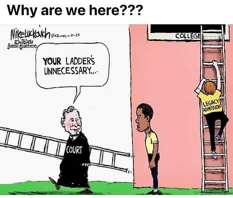 A Cartoon criticizing the recent US Verdict against affirmative action
